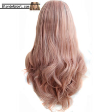 Rosa (20"-28" Body Wave Ombre Rooted Dusty Pink Synthetic Heat Safe Lace Front Wig)