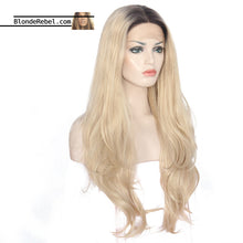 Louise (20"-26" Body Wave Ombre Dark Rooted Blonde Synthetic Heat Safe Lace Front Wig)