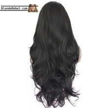 Kelby (18"-28" Silky Body Wave Natural Black Synthetic Heat Safe Lace Front Wig)