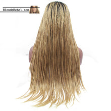 Bailey (Blonde Ombre Dark Rooted Lace Front Long Micro Braided Heat Safe Synthetic Wig)