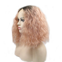 Holly (14" Water Wave Pink Bob Synthetic Heat Safe Lace Front Wig)