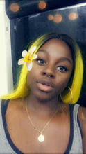 Yellow (24" Body Wave Rooted Toxic Bright Yellow Synthetic Heat Safe Lace Front Wig)