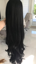 Inches (36" Straight Body Natural Black Synthetic Heat Safe Lace Front Wig)