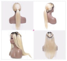 Darling (Silky Straight Blonde w/ Ombre Roots 1B/613, 13x4 LF 100% Remy Human Hair Wig, 8"-22" Available)