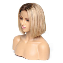 Caryl (Blonde Bob Ombre Dark Rooted Color 4/27, 13x4 LF 100% Remy Human Hair Wig 8"-14" Avail.)