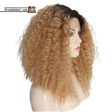 Zandra (Blonde Ombre Dark Rooted Kinky Wavy Lace Front Synthetic Wig)