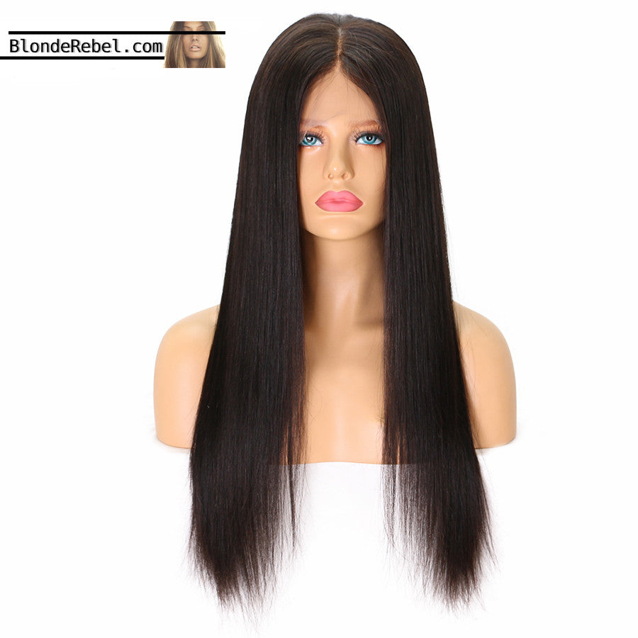 Chelle (Silky Straight Natural Black 100% Remy Human Hair 13x6 LF Wig 14