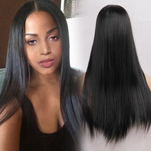 Sol (Natural Black Silky Straight Synthetic Heat Safe 13x6 LF Long Wig)