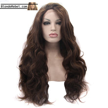 Angie (20"-26" Wavy Body Wave Dark Coffee Brown Synthetic Heat Safe Lace Front Wig)