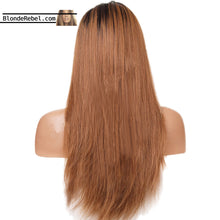Dee (18"-28" Straight Rooted Light Auburn Brown Synthetic Heat Safe Lace Front Wig)