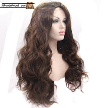 Angie (20"-26" Wavy Body Wave Dark Coffee Brown Synthetic Heat Safe Lace Front Wig)