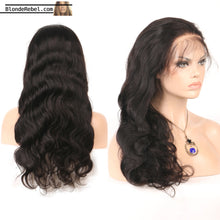 Callie (Wavy Natural Black 100% Remy Human Hair 13x6 Lace Front Wig, 12-26 Inches available)