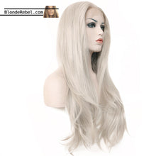 Gaga (18"-28" Silver Grey Synthetic Heat Safe Lace Front Wig)