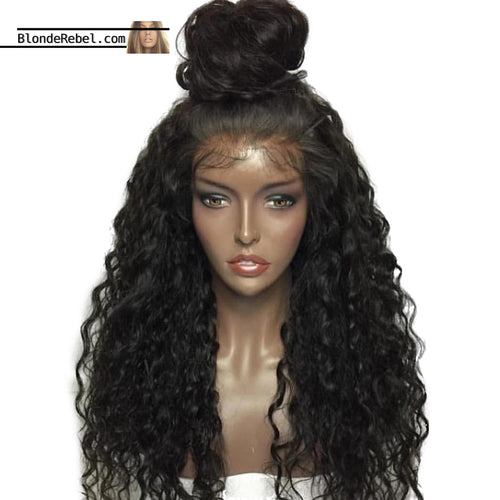 Bebe (Curly Wavy Natural Black 100% Remy Human Hair 13x6 LF Wig 12