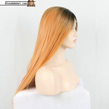 LeeLee (20"-30" Silky Straight Orange Ombre Synthetic Lace Front Wig)
