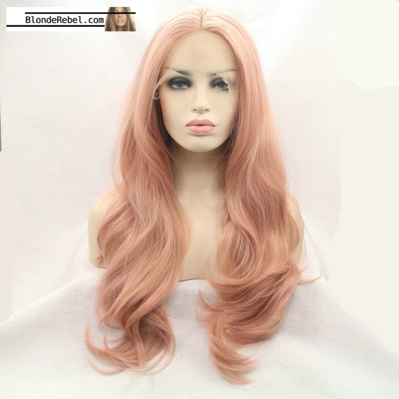 Karissa (Long Rose Gold Heat Resistant Synthetic Wig)