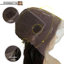 Justice (150% Density Wavy Natural Black 100% Remy Human Hair 13x6 LF Wig 10"-18")