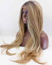 Denver (20"-28" Body Wave Ombre Rooted Blonde w/ HLs Synthetic Heat Safe Lace Front Wig)