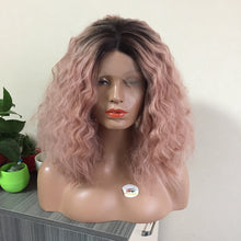 Holly (14" Water Wave Pink Bob Synthetic Heat Safe Lace Front Wig)