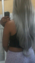 Viva (18"-30" Straight Body Ombre Rooted Grey Silver Blonde Synthetic Heat Safe Lace Front Wig)