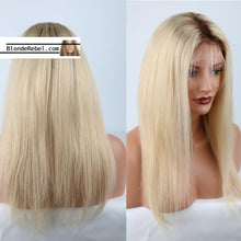 Diamond (Silky Straight 4/613 Blonde Ombre Roots 13x3 LF 100% Remy HH Wig)