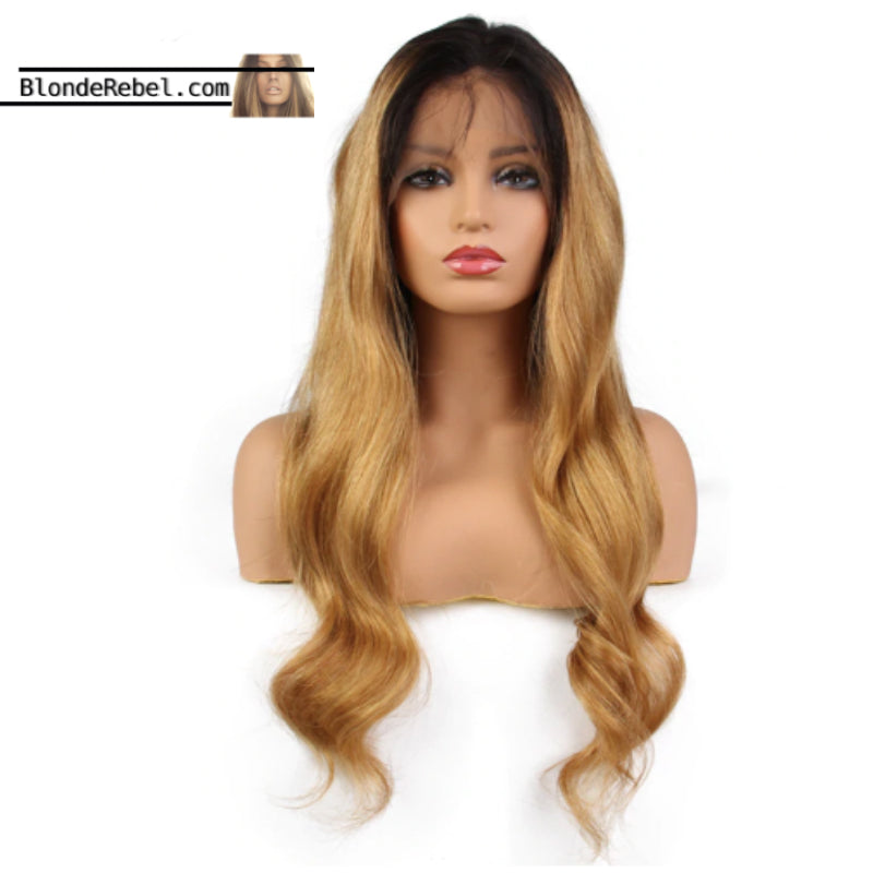 Lacey (#27 Blonde Body Wave Ombre Roots 13x6 LF 100% Remy Human Hair Wig 8
