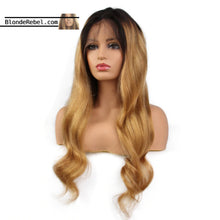 Lacey (#27 Blonde Body Wave Ombre Roots 13x6 LF 100% Remy Human Hair Wig 8"-24" Choose Density)