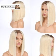Nick (Silky Straight Blonde Ombre Roots FULL LACE 100% Remy Human Hair Wig 8"-14" Avail.)