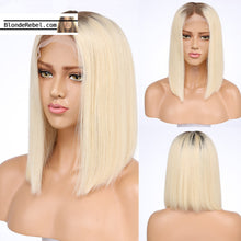 Nola (Silky Straight Blonde W/ Roots Color 4/613 100% Remy Human Hair 13x4 LF Wig 8"-14")