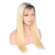 Grace (Silky Straight 1B/613 Blonde Ombre Roots GLUELESS FULL LACE 100% Remy Human Hair Wig 10"-26")