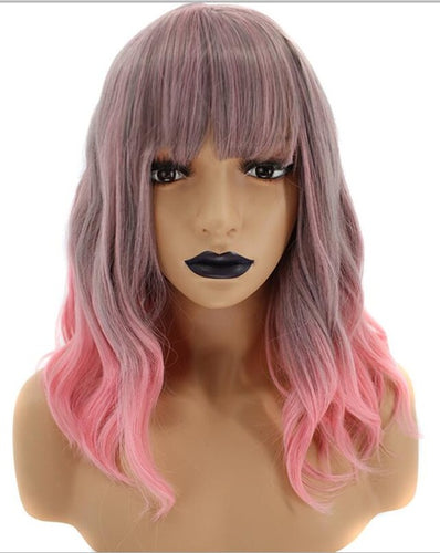 Atomic Pink Ombre (Pink Ombre Dipped Bobbed And Banged Heat Safe Synthetic Wig)