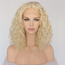 Dahlia (Water Wave Heat Safe Synthetic LF Wig 14" Blonde Ombre RoseGold Pink Natural Black)