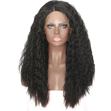Adele (20"-22" Kinky Water Wave in Natural Brown Black Synthetic Heat Safe Lace Front Wig)