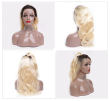 Beta (Body Wave Blonde w/Roots 1B/613 100% Remy Human Hair 13x4 LF Wig 150% Density 8"-22")