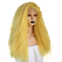 Mellow  (24" Curly Bright Lemon Yellow Synthetic Heat Safe Lace Front Wig)