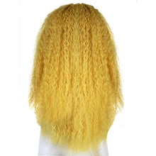 Mellow  (24" Curly Bright Lemon Yellow Synthetic Heat Safe Lace Front Wig)