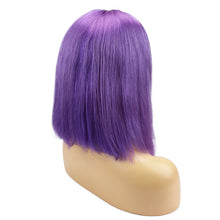 Penelope (Silky Straight Bold Purple 100% Human Hair 13x6 Lace Front Bob Wig 10"-14" Avail.)