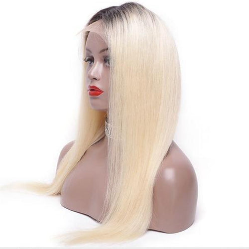 Dare 150% Density (Silky Straight Blonde Ombre Roots 1B/613 13x4 LF 100% Remy Human Hair Wig 8