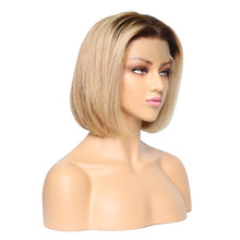 Caryl (Blonde Bob Ombre Dark Rooted Color 4/27, 13x4 LF 100% Remy Human Hair Wig 8"-14" Avail.)