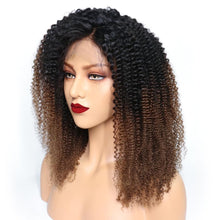 Kissie (Kinky Curly Ombre Tipped Honey Auburn 13x4 LF 100% Remy Human Hair Wig 8"-20" Avail.)