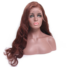 Georgia (Auburn Red Color #33 Wavy 13x6 LF 100% Human Hair Wig, 8"-28", 130% - 150% Density)