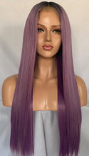 Purple Rain (Ombre Rooted Purple Silky Straight Synthetic Heat Safe 13x6 LF Long Wig)