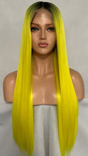 Sunny (Ombre Rooted Yellow Silky Straight Synthetic Heat Safe 13x6 LF Long Wig)