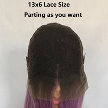 Purple Rain (Ombre Rooted Purple Silky Straight Synthetic Heat Safe 13x6 LF Long Wig)