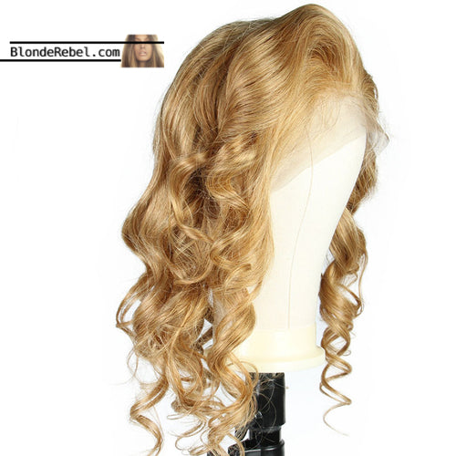 Wavy Dame (Body Wave Honey Blonde, 13x6 Lace Front 100% Remy Human Hair Wig, 8