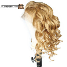 Wavy Dame (Body Wave Honey Blonde, 13x6 Lace Front 100% Remy Human Hair Wig, 8"-24", Choose Density)