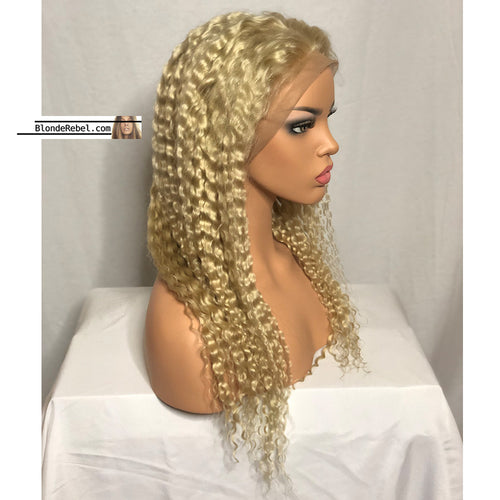 WW Blondie (613 Deep Wave 13x6 LF 100% Remy Human Hair Wig, 20